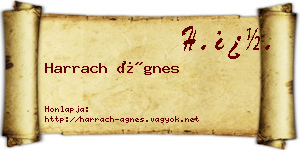 Harrach Ágnes névjegykártya